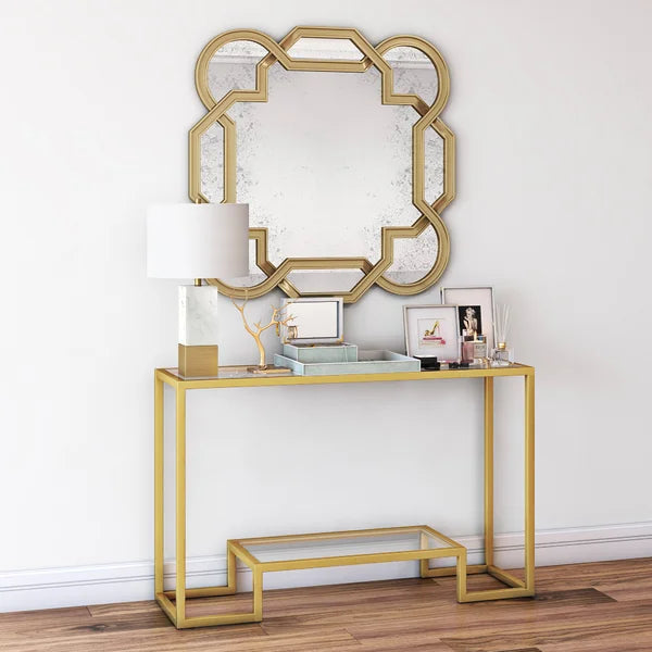 30" H x 47.75" W x 14" D Gold Shumake Console Table
