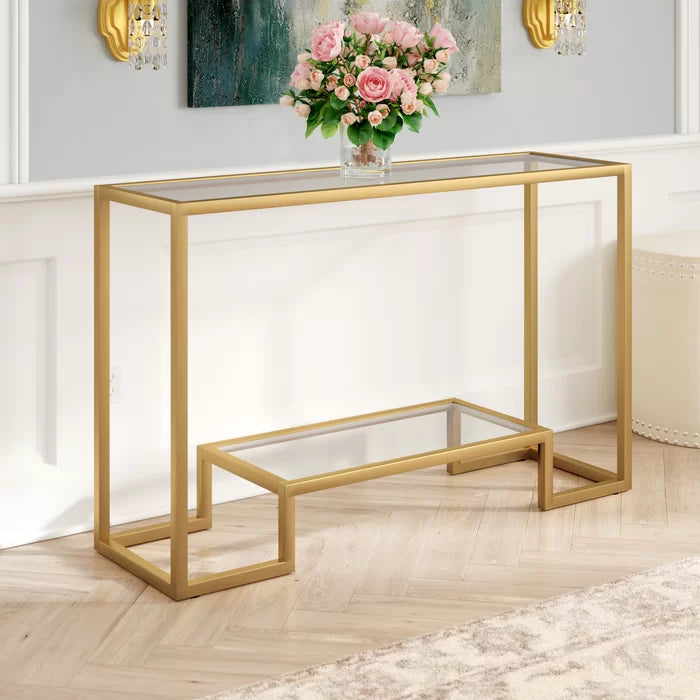 30" H x 47.75" W x 14" D Gold Shumake Console Table