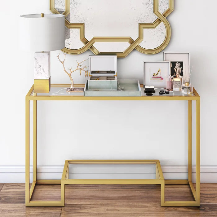 30" H x 47.75" W x 14" D Gold Shumake Console Table