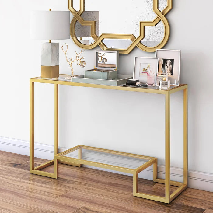 30" H x 47.75" W x 14" D Gold Shumake Console Table