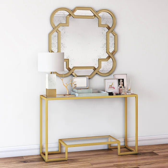 30" H x 47.75" W x 14" D Gold Shumake Console Table