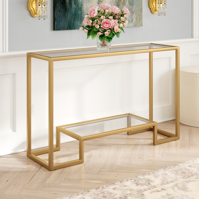30" H x 47.75" W x 14" D Gold Shumake Console Table