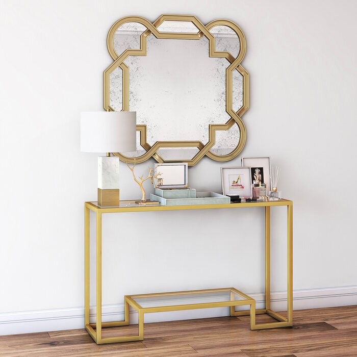 30" H x 47.75" W x 14" D Gold Shumake Console Table