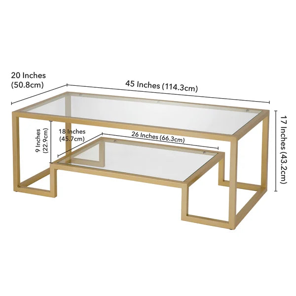 17" H x 45" L x 20" W Shumake Frame Coffee Table with Storage