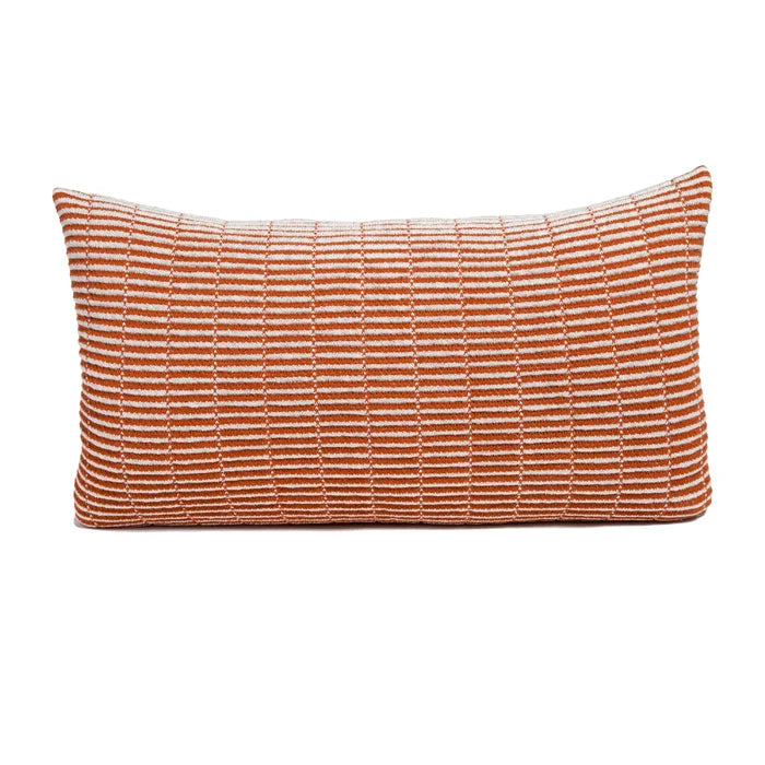 Braza Orange Shutter Pleat Rectangular Pillow Cover & Insert, (Set of 2)
