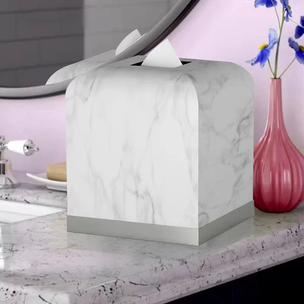 White Shyanne Tissue Box Cover