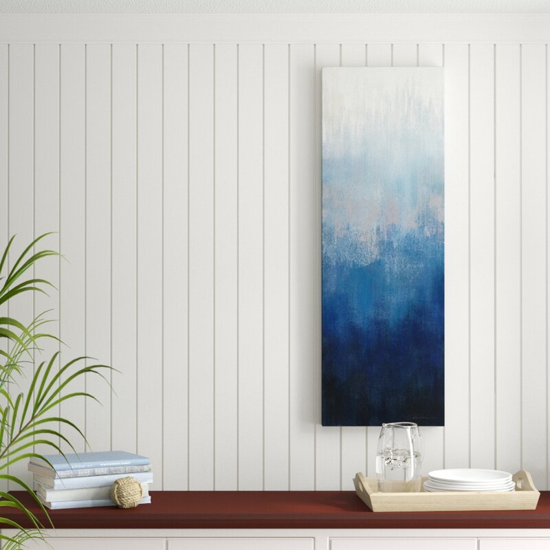 47" H x 16" W x 2" D Silver Wave II by Silvia Vassileva - Wrapped Canvas Acrylic Painting Print (Set of 2) CA402