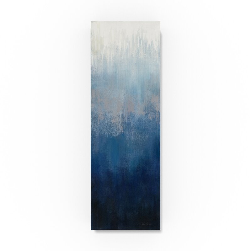 47" H x 16" W x 2" D Silver Wave II by Silvia Vassileva - Wrapped Canvas Acrylic Painting Print (Set of 2) CA402