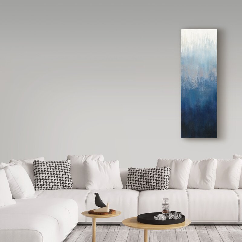 47" H x 16" W x 2" D Silver Wave II by Silvia Vassileva - Wrapped Canvas Acrylic Painting Print (Set of 2) CA402