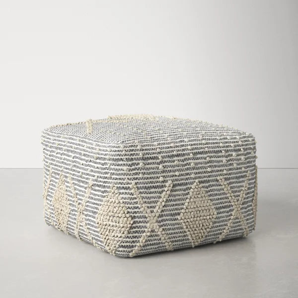16.5" H x 26" W x 26" D Simon Square Geometric Pouf Ottoman