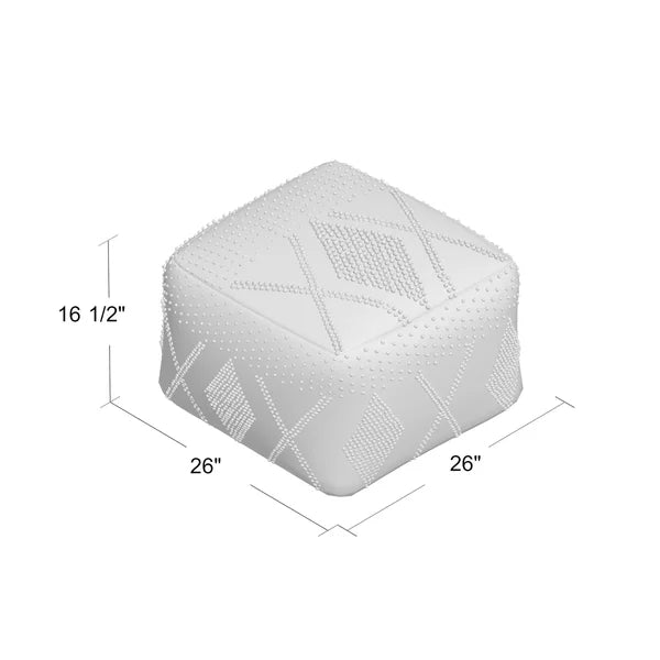 16.5" H x 26" W x 26" D Simon Square Geometric Pouf Ottoman