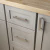 Brushed Nickel Simple Chamfered Kitchen Cabinet or Furniture Drawer 3 3/4