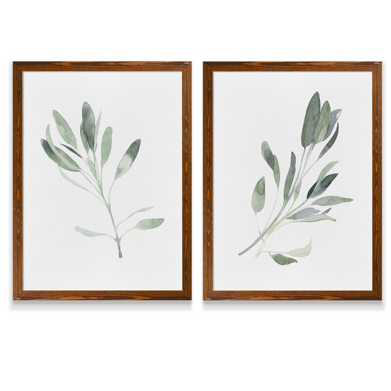 24" H x 36" W x 1.5" D Simple Sage I by Vincent Van Gogh - 2 Piece Picture Frame Painting Set (Set of 2)