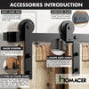 Single Bypass Double Door Barn Door Hardware Kit, 96 in.