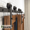 Single Bypass Double Door Barn Door Hardware Kit, 96 in.