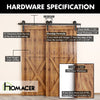 Single Bypass Double Door Barn Door Hardware Kit, 96 in.