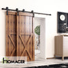 Single Bypass Double Door Barn Door Hardware Kit, 96 in.
