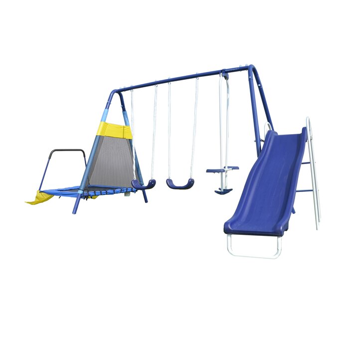 Almansor Trampoline/Slide and Swing Set #HA657