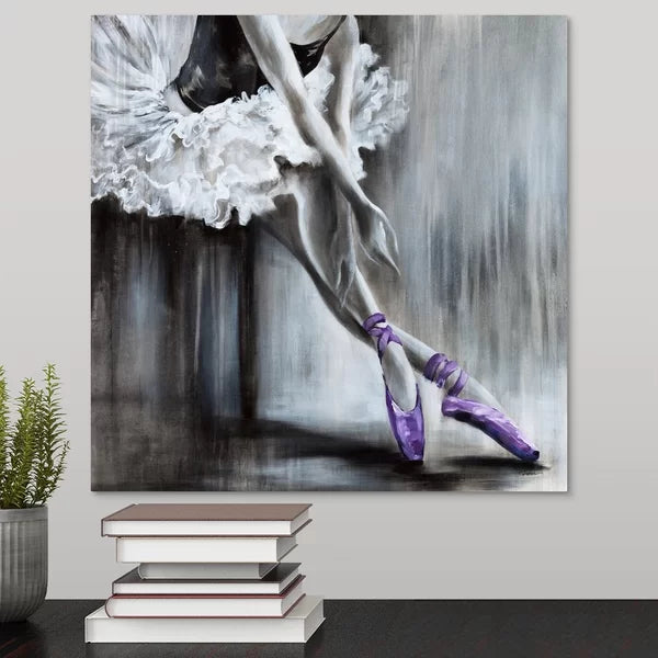 16" H x 16" W x 1.25" D Slippers And Grace II by Rikki Drotar - Painting on Canvas