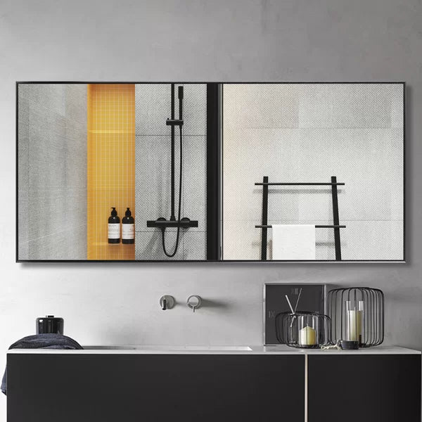 72" x 32" Black Sneller Glam Bathroom / Vanity Mirror
