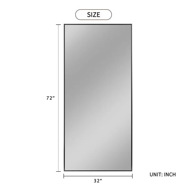 72" x 32" Black Sneller Glam Bathroom / Vanity Mirror