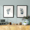 Load image into Gallery viewer, White/Navy Blue Soft Feathers Framed Print Set 2228