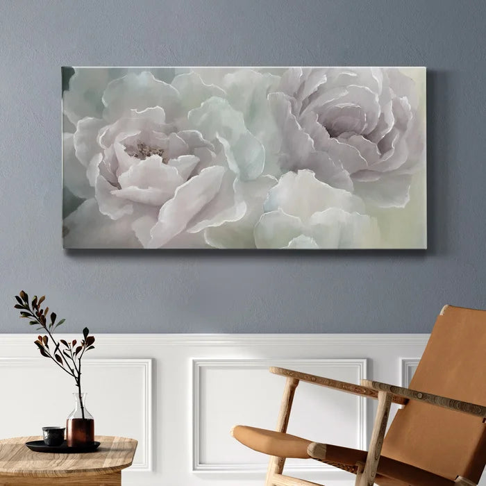 24" H x 12" W x 1" D Soft Peony Lace - Wrapped Canvas Print