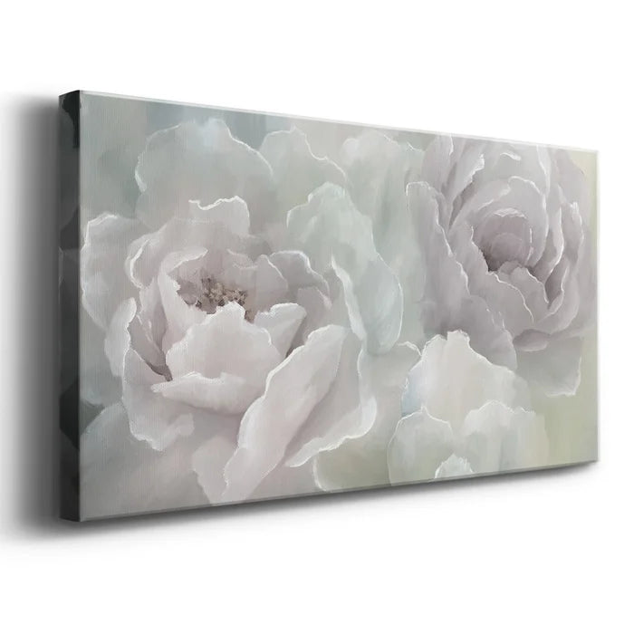 24" H x 12" W x 1" D Soft Peony Lace - Wrapped Canvas Print