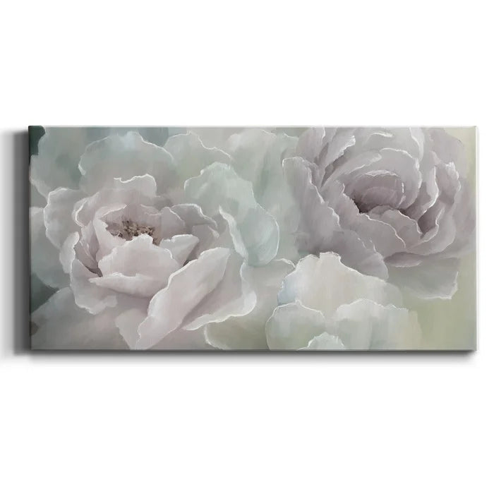 24" H x 12" W x 1" D Soft Peony Lace - Wrapped Canvas Print