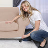 Soft Stretch Separate Box Cushion Sofa Slipcover, (Set of 4)