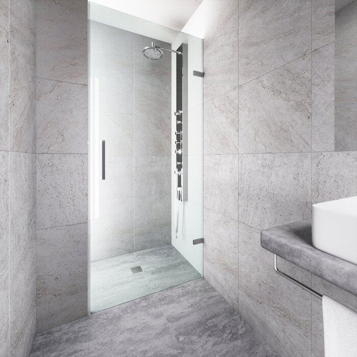 24" x 70" Hinged Frameless Shower Door MagnaLock™ Technology LX5308