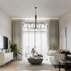 Black Sola 8 - Light Candle Style Modern Linear Chandelier