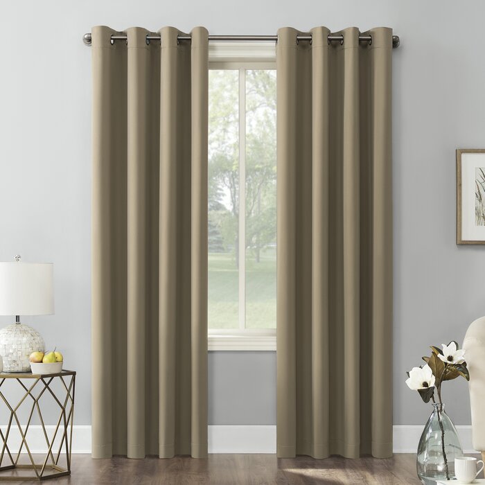 40" W x 95" L Solid Blackout Grommet Curtain Panel, (Set of 4)