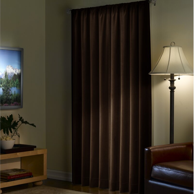 Solid Blackout Thermal Rod Pocket Two-Single Curtain Panel, B14-DS138