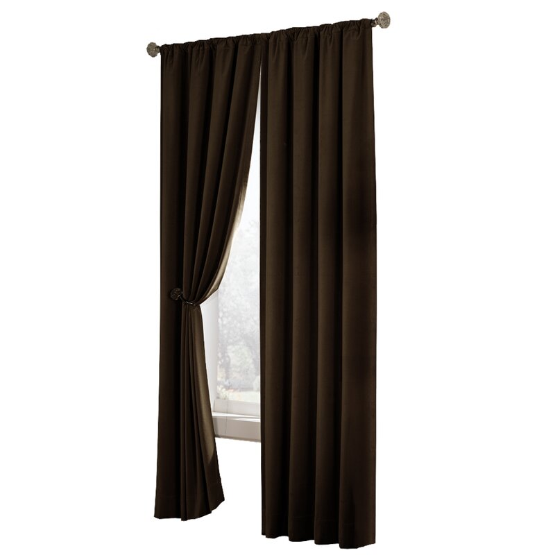Solid Blackout Thermal Rod Pocket Two-Single Curtain Panel, B14-DS138