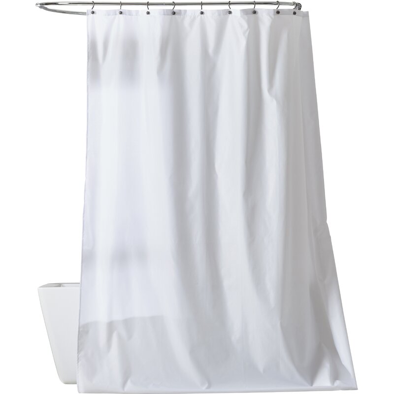 White Solid Color Single Shower Curtain ts402