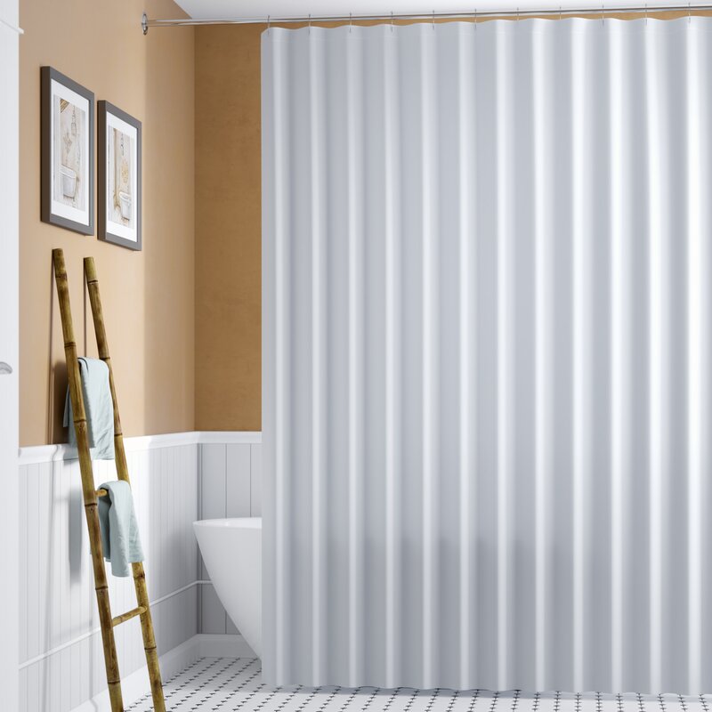 White Solid Color Single Shower Curtain ts402