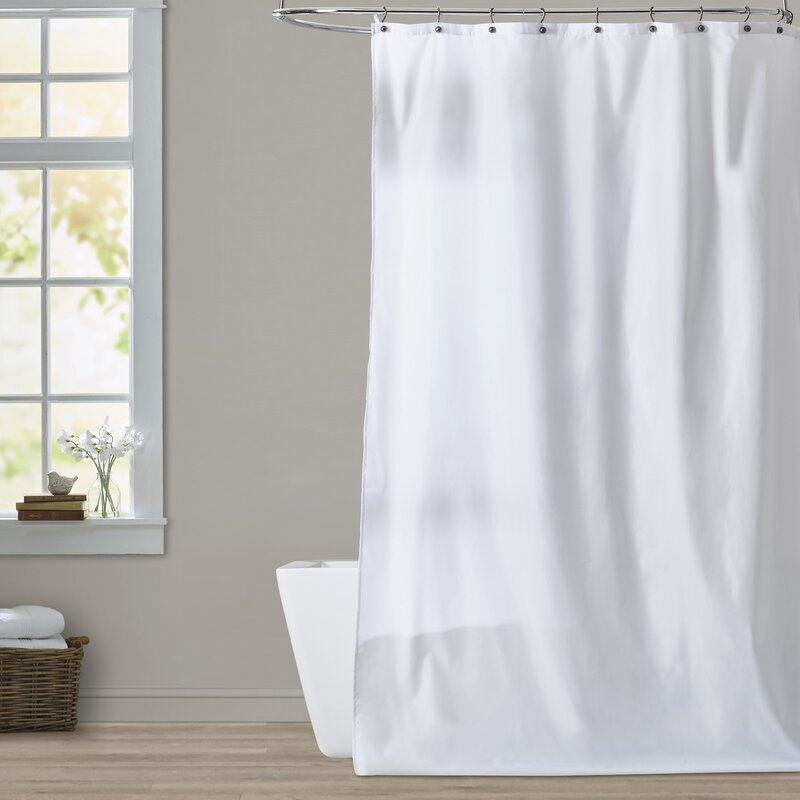 White Solid Color Single Shower Curtain ts402