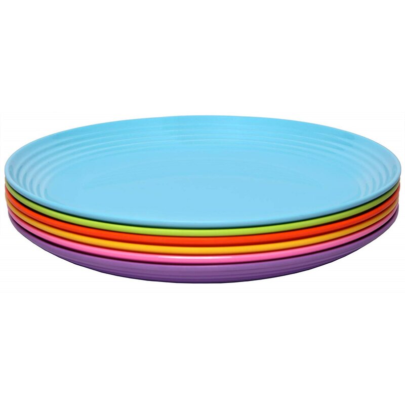 Blue/Purple/Red Solids (12 Piece)  Melamine Salad Plate Set K8415