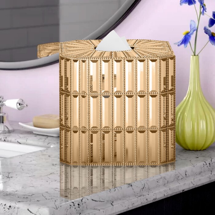 Solis Boutique Tissue Box Cover, Gold (#K4495)