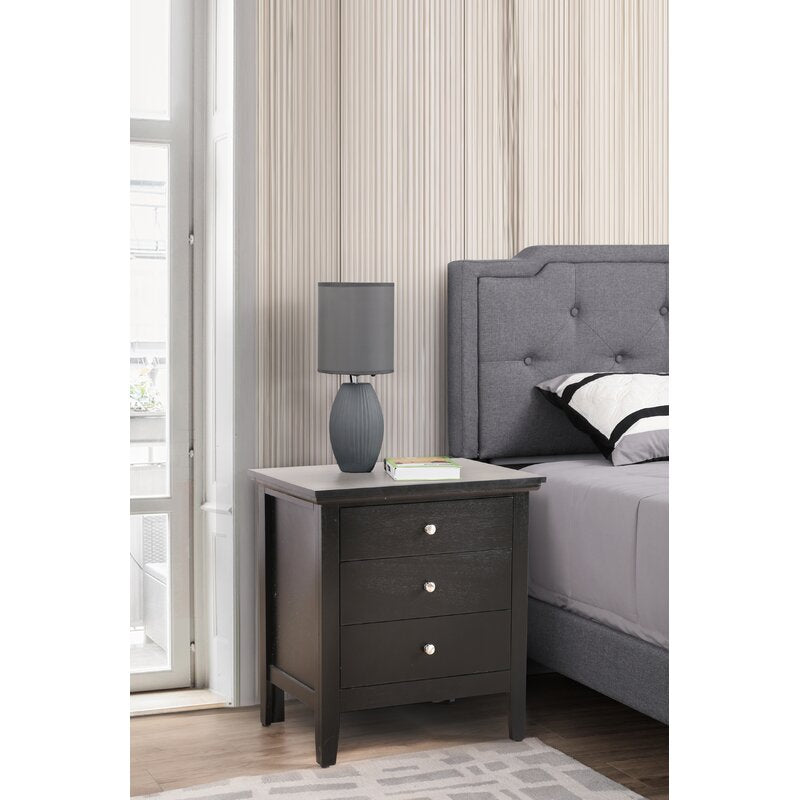 Black Sonja 3 - Drawer Nightstand CL603