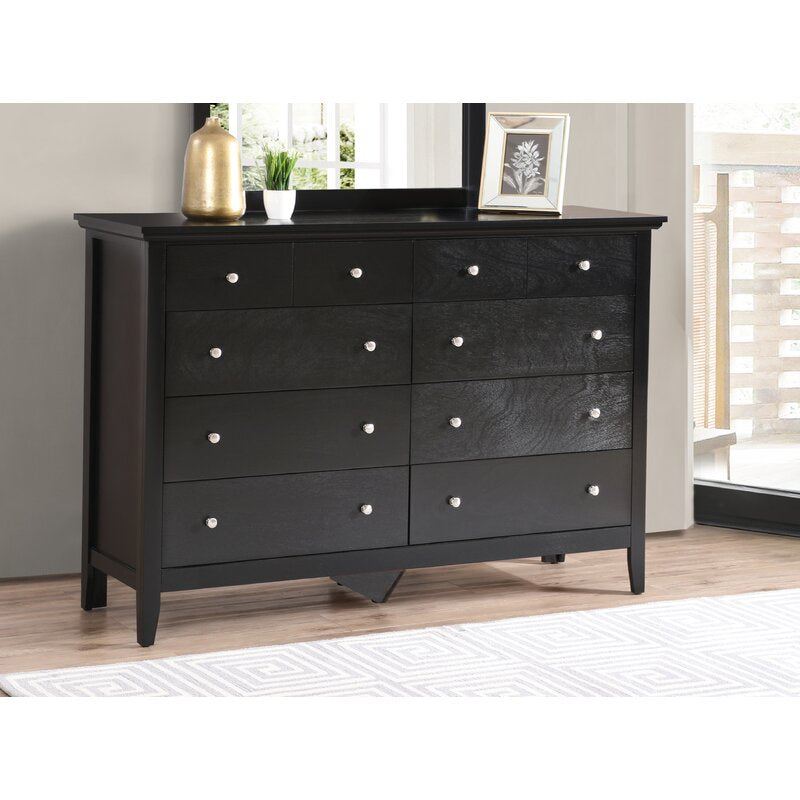 Black Sonja 8 Drawer  Double Dresser CL959