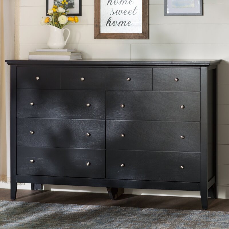Black Sonja 8 Drawer  Double Dresser CL959