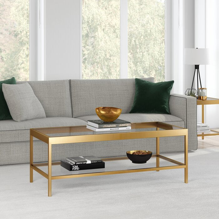 Southall Coffee Table with Storage, Gold (#K3199)
