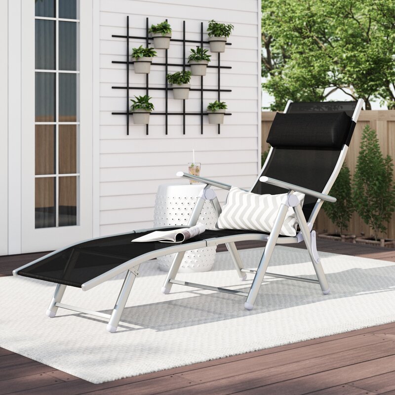 Southwold Reclining Patio Chaise Lounge with Cushion #8071