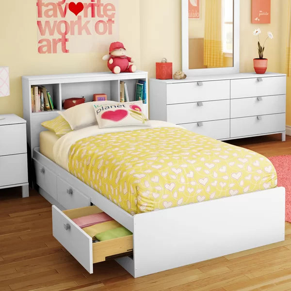 White Spark Twin Mate's & Captain's Bed with Bookcase by South Shore (BOOKCASE HEADBOARD ONLY)