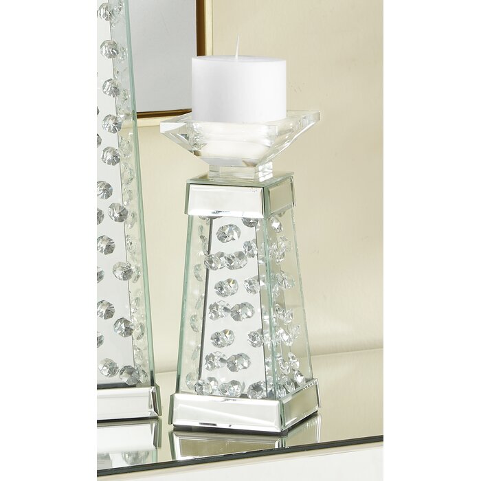 10" H x 4" W x 4" D Sparkle Crystal Candlestick