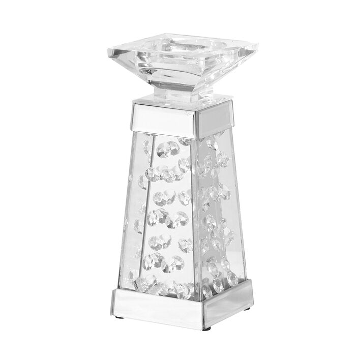 10" H x 4" W x 4" D Sparkle Crystal Candlestick