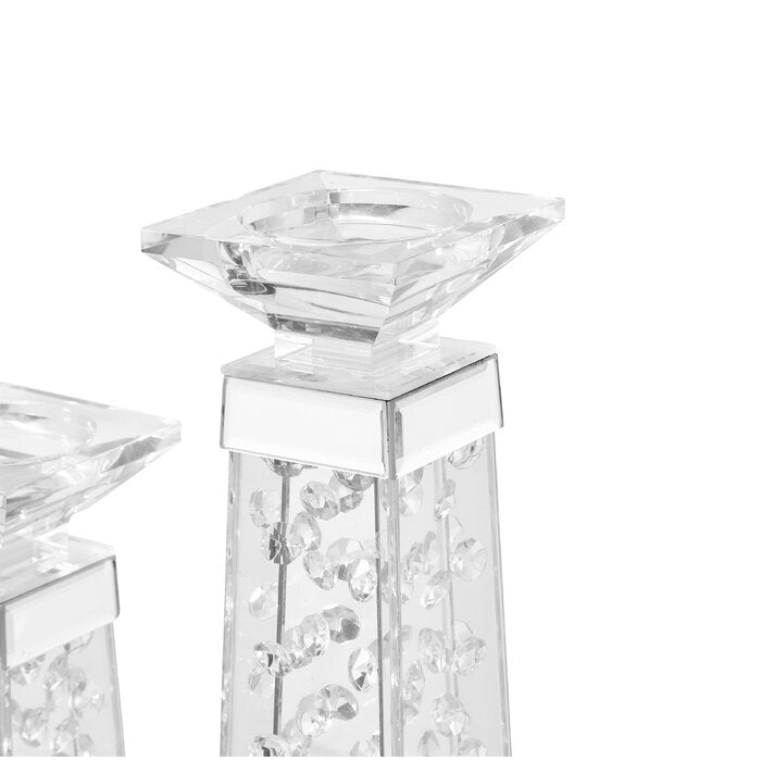 10" H x 4" W x 4" D Sparkle Crystal Candlestick