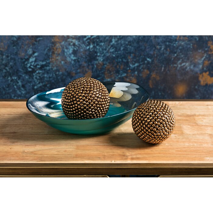 Blue Spinney Swirl Glass Decorative Bowl #HA417